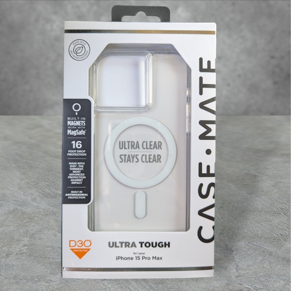 L3. Case-Mate Ultra‎ Tough Case For iPhone 15 Pro Max, Ultra Clear Magsafe
